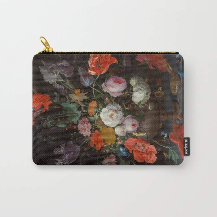 Still Life with Flowers and a Watch (c. 1660 - c. 1679)  Carry All Pouch Gallery Image 1