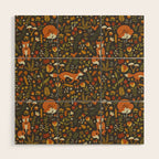 Fox in an Autumn Garden Wood Wall Art Gallery Image 1