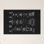 Chess King And Pieces Old Vintage Patent Drawing Print Welcome Mat Gallery Image 1