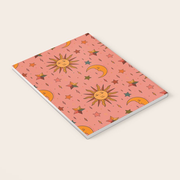 Folk Moon and Star Print Notebook Gallery Image 3