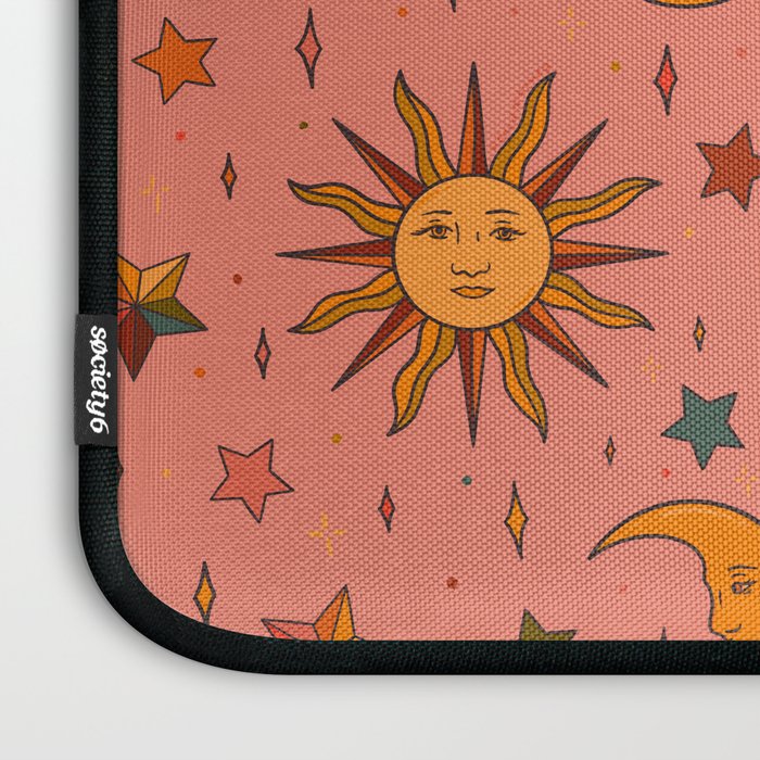 Folk Moon and Star Print Laptop Sleeve Gallery Image 3