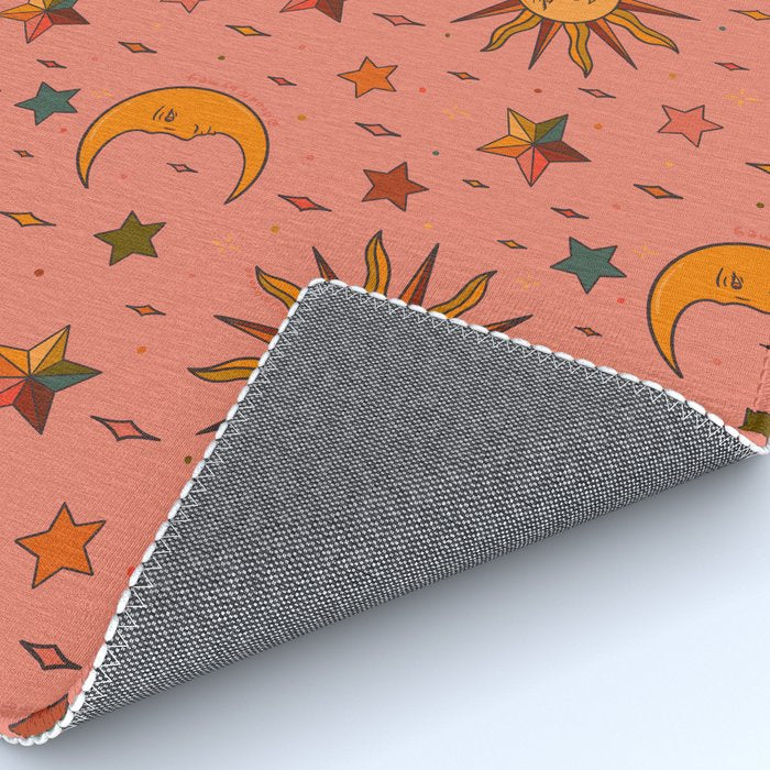 Folk Moon and Star Print Rug Gallery Image 4