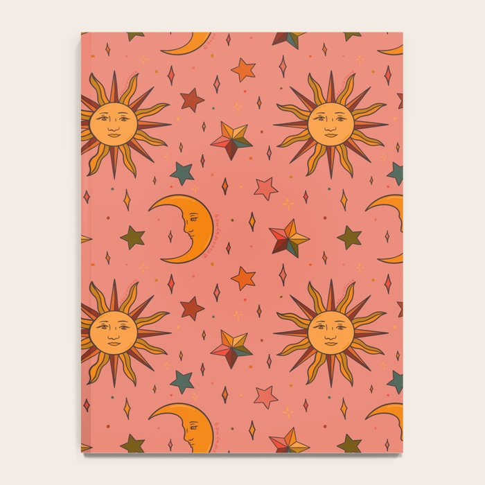 Folk Moon and Star Print Notebook Gallery Image 4