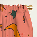 Folk Moon and Star Print Window Curtain Gallery Image 2