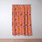 Folk Moon and Star Print Window Curtain Gallery Image 3