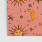 Folk Moon and Star Print Poster Gallery Image 3