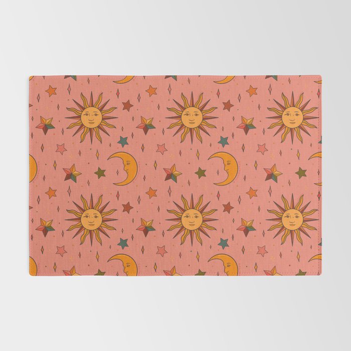 Folk Moon and Star Print Rug Gallery Image 2