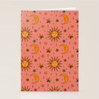 Folk Moon and Star Print Stationery Card Gallery Image 2