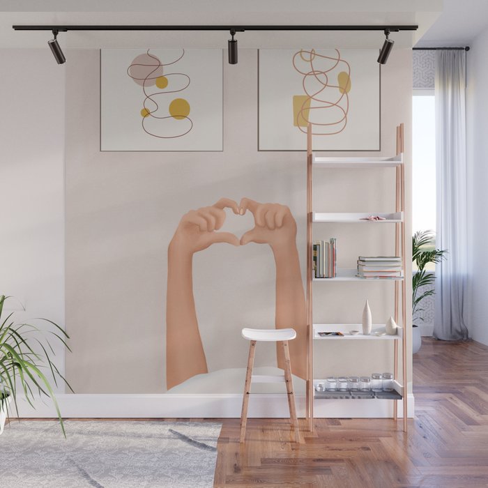 Hand Heart Wall Mural Gallery Image 1