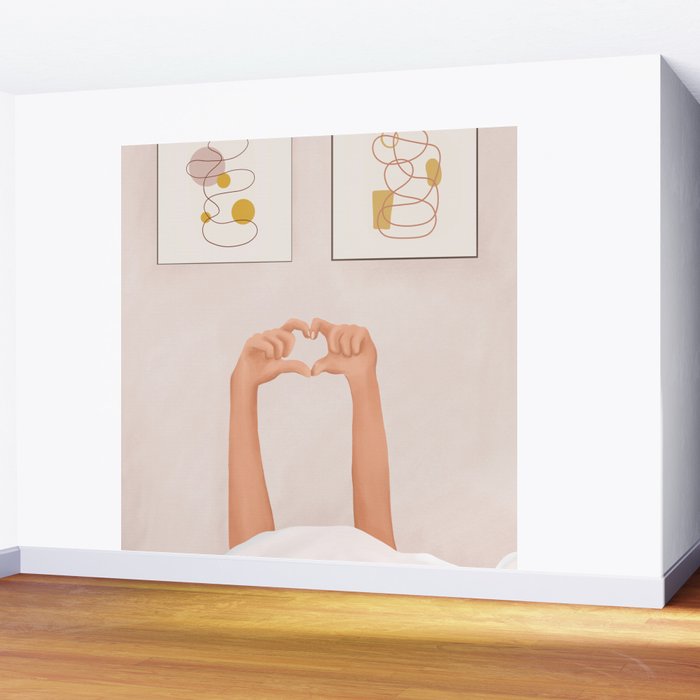 Hand Heart Wall Mural Gallery Image 2