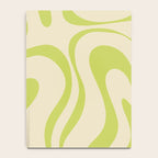Modern Retro Liquid Swirl Abstract Pattern Vertical in Light Lime Linden Green Beige Notebook Gallery Image 4