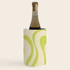 Modern Retro Liquid Swirl Abstract Pattern Vertical in Light Lime Linden Green Beige Wine Chiller Gallery Image 3