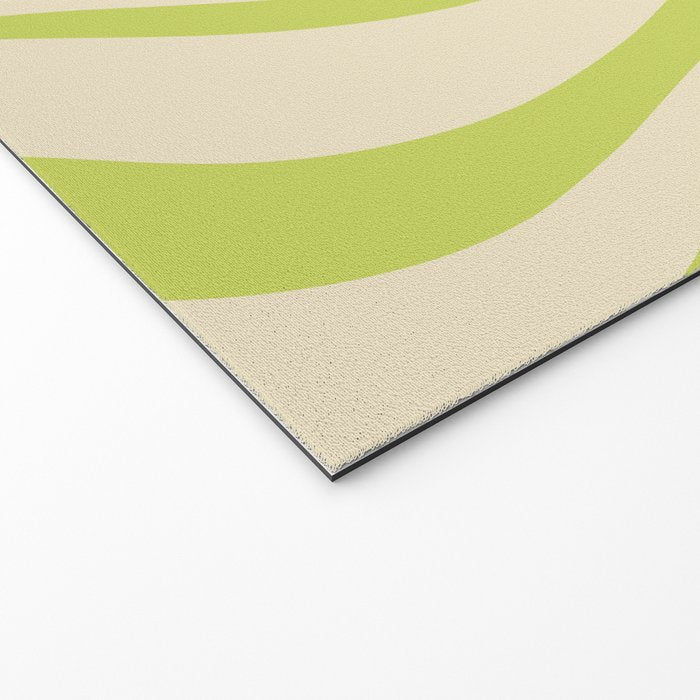 Modern Retro Liquid Swirl Abstract Pattern Vertical in Light Lime Linden Green Beige Welcome Mat Gallery Image 2