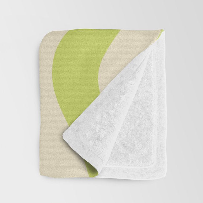 Modern Retro Liquid Swirl Abstract Pattern Vertical in Light Lime Linden Green Beige Throw Blanket Gallery Image 3