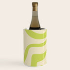 Modern Retro Liquid Swirl Abstract Pattern Vertical in Light Lime Linden Green Beige Wine Chiller Gallery Image 2