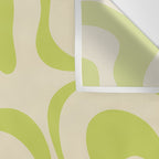Modern Retro Liquid Swirl Abstract Pattern Vertical in Light Lime Linden Green Beige Wall Tapestry Gallery Image 3