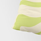 Modern Retro Liquid Swirl Abstract Pattern Vertical in Light Lime Linden Green Beige Pillow Sham Gallery Image 4