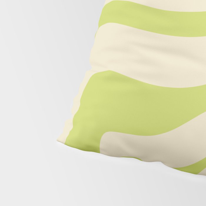 Modern Retro Liquid Swirl Abstract Pattern Vertical in Light Lime Linden Green Beige Pillow Sham Gallery Image 4