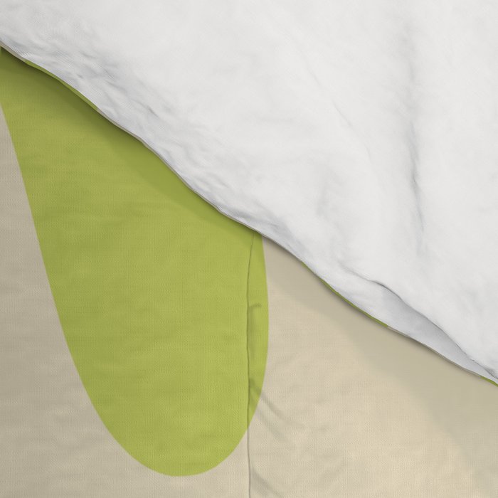 Modern Retro Liquid Swirl Abstract Pattern Vertical in Light Lime Linden Green Beige Comforter Gallery Image 4