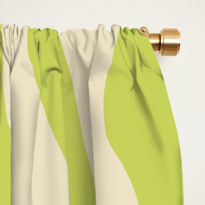 Modern Retro Liquid Swirl Abstract Pattern Vertical in Light Lime Linden Green Beige Window Curtain Gallery Image 2