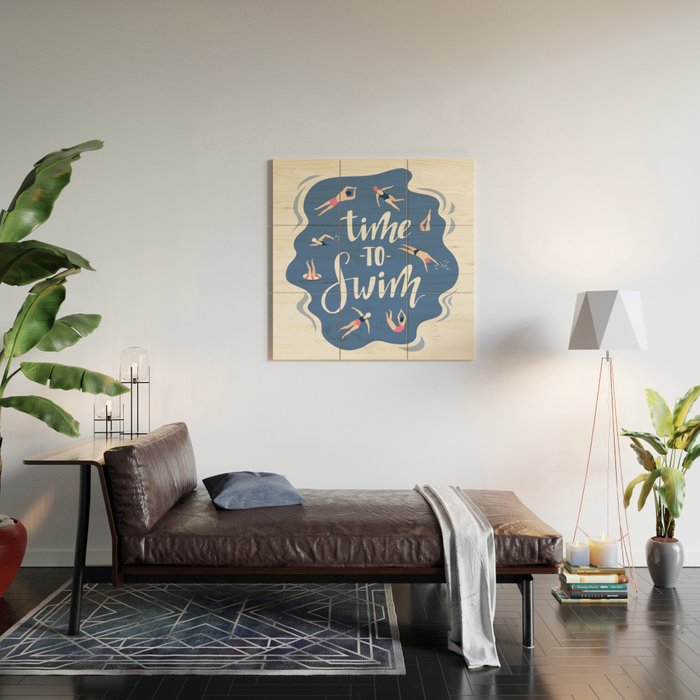 Swimming pool Wood Wall Art Gallery Image 2
