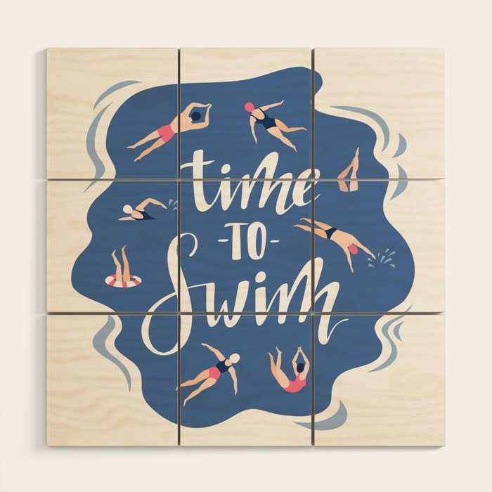 Swimming pool Wood Wall Art Gallery Image 1