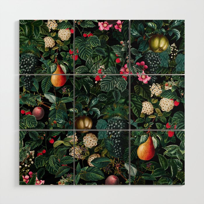 Delicious Floral Pattern Wood Wall Art Gallery Image 1