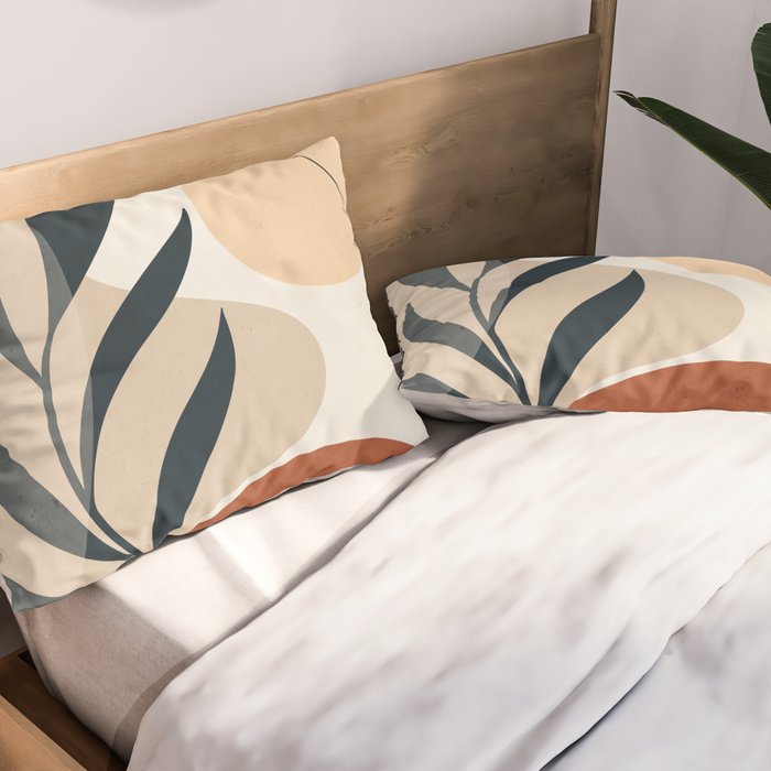 Minimal Abstract Art Plant 9 Pillow Sham Gallery Image 2