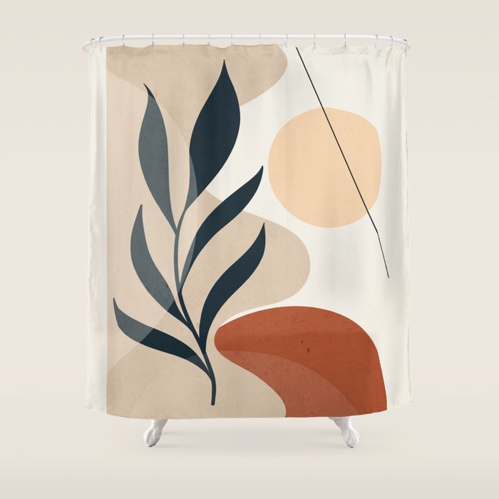 Minimal Abstract Art Plant 9 Shower Curtain Gallery Image 1