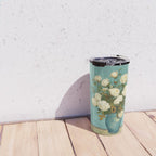 White Roses in Blue Vase Travel Mug Gallery Image 4