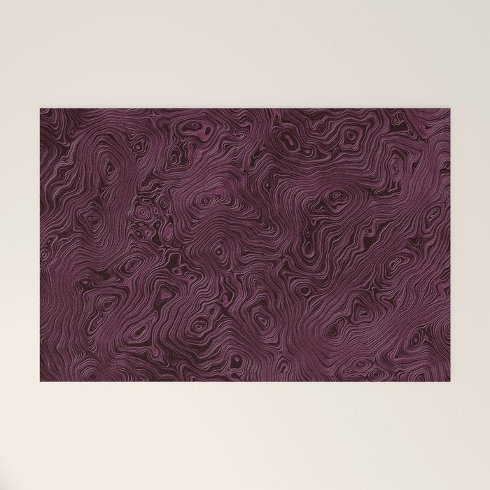 Royal Maroon Silk Moire Pattern Welcome Mat Gallery Image 1