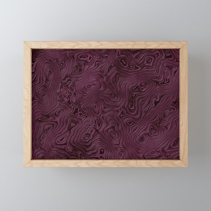 Royal Maroon Silk Moire Pattern Mini Art Print Gallery Image 1