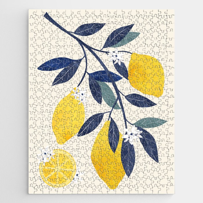 Mediterranean lemon branch pattern Jigsaw Puzzle Gallery Image 1