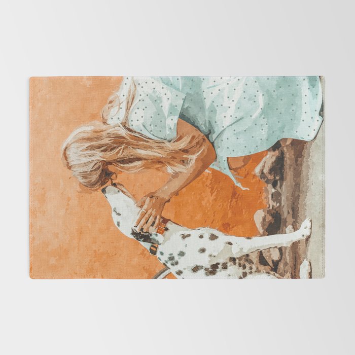 Pet Bound | Dalmatian Dog Lover Friendship Companion | Modern Bohemian Woman Puppy Animals Love Rug Gallery Image 2