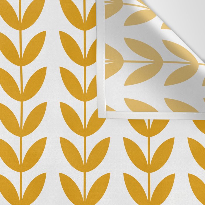 Mustard Scandinavian leaves pattern Wall Tapestry Gallery Image 3