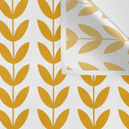 Mustard Scandinavian leaves pattern Wall Tapestry Gallery Image 3