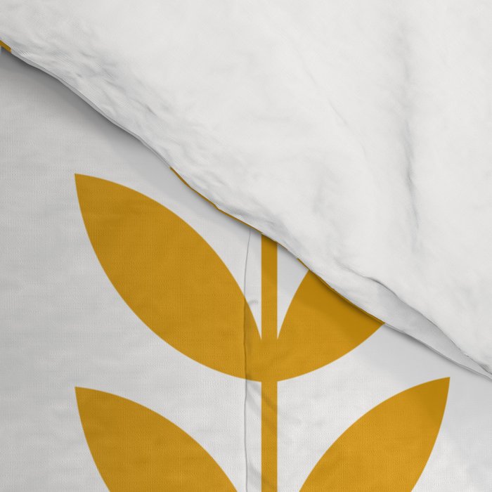 Mustard Scandinavian leaves pattern Comforter Gallery Image 4