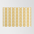 Mustard Scandinavian leaves pattern Rug Gallery Image 2