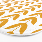 Mustard Scandinavian leaves pattern Bath Mat Gallery Image 3