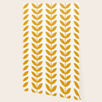 Mustard Scandinavian leaves pattern Wallpaper Gallery Image 2