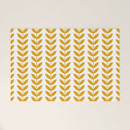 Mustard Scandinavian leaves pattern Welcome Mat Gallery Image 1