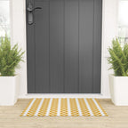 Mustard Scandinavian leaves pattern Welcome Mat Gallery Image 3