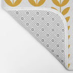 Mustard Scandinavian leaves pattern Bath Mat Gallery Image 2