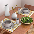 Mustard Scandinavian leaves pattern Placemat Gallery Image 2