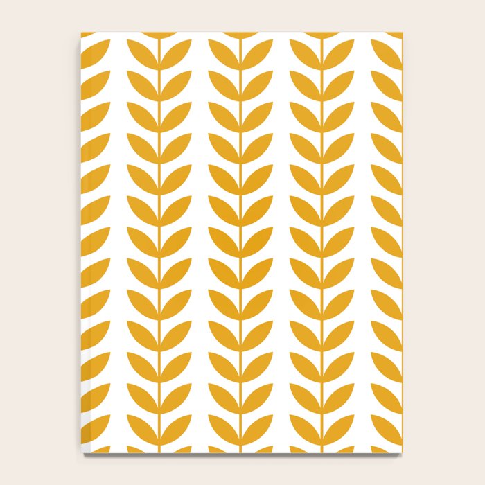 Mustard Scandinavian leaves pattern Notebook Gallery Image 4