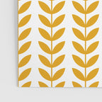 Mustard Scandinavian leaves pattern Poster Gallery Image 3