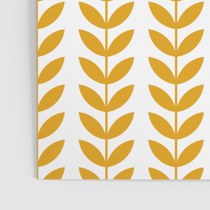 Mustard Scandinavian leaves pattern Poster Gallery Image 3