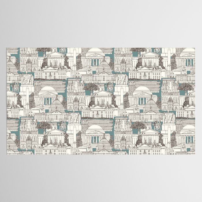 Washington DC toile juniper Tablecloth Gallery Image 2
