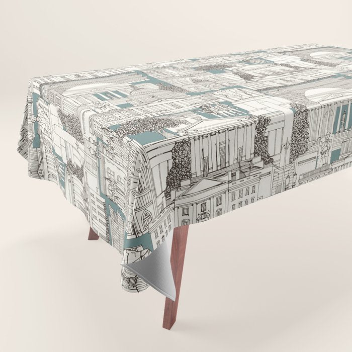 Washington DC toile juniper Tablecloth Gallery Image 1