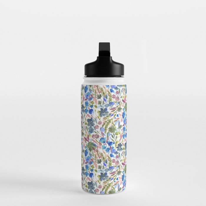 Upside Floral Olive Magenta Water Bottle Gallery Image 3